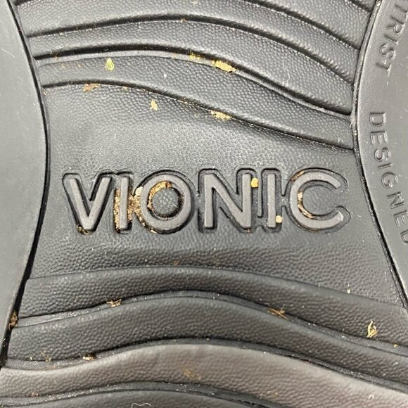 Vionic Womens 342 Paros Strappy Sandals Black Crocodile Skin Flat Hook & Loop 11 - Picture 7 of 10